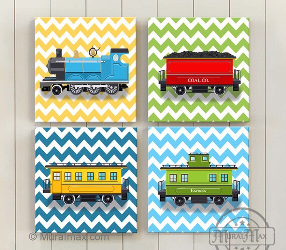 Train Art for Kids Train Decor Baby Boy Nursery Decor Train