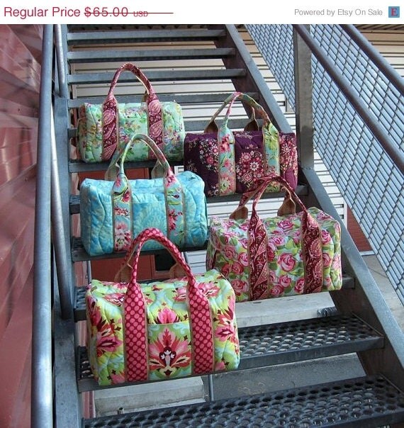 CHRISTMAS in JULY SALE Quilted Large Duffel bags