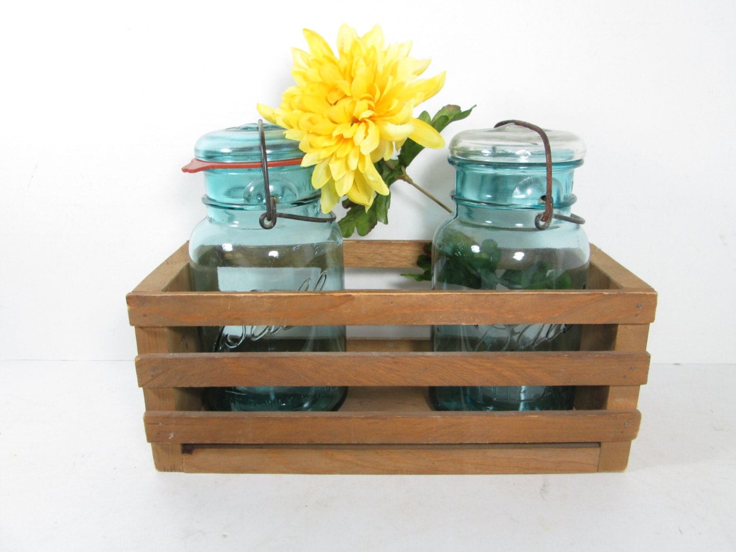 Rustic Wood Crate Garden Plant Tray
