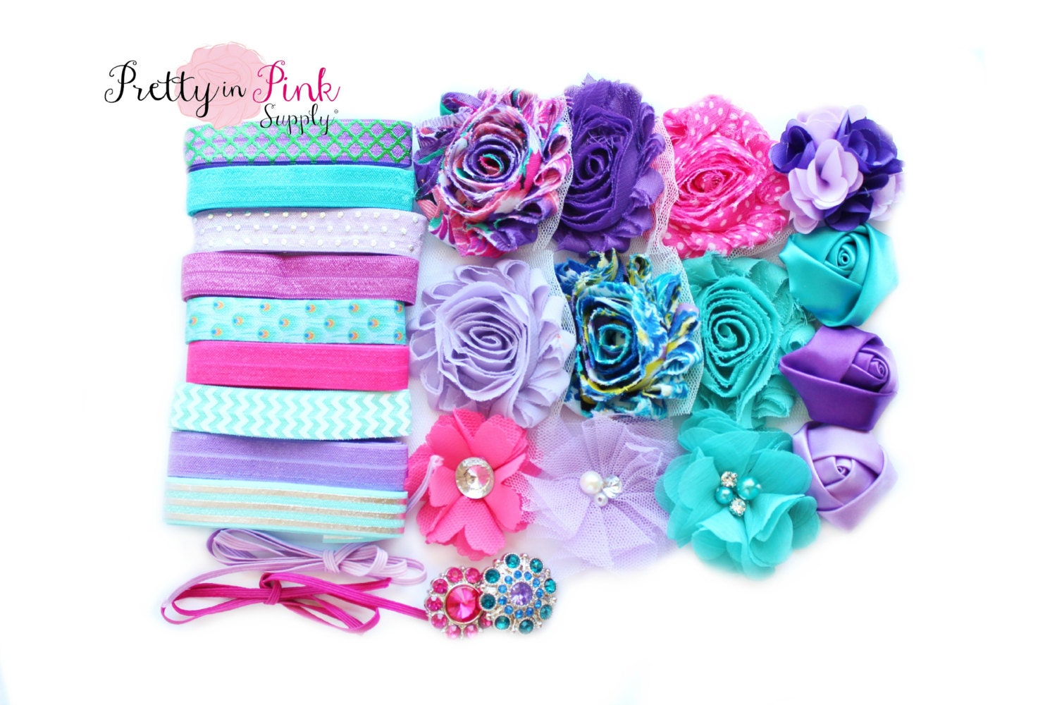 Pretty Peacock DIY Headband Kit 12 Baby DIY by PrettyInPinkSupply