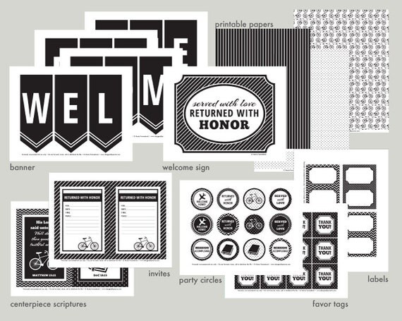 lds mission homecoming party printable set missionary party