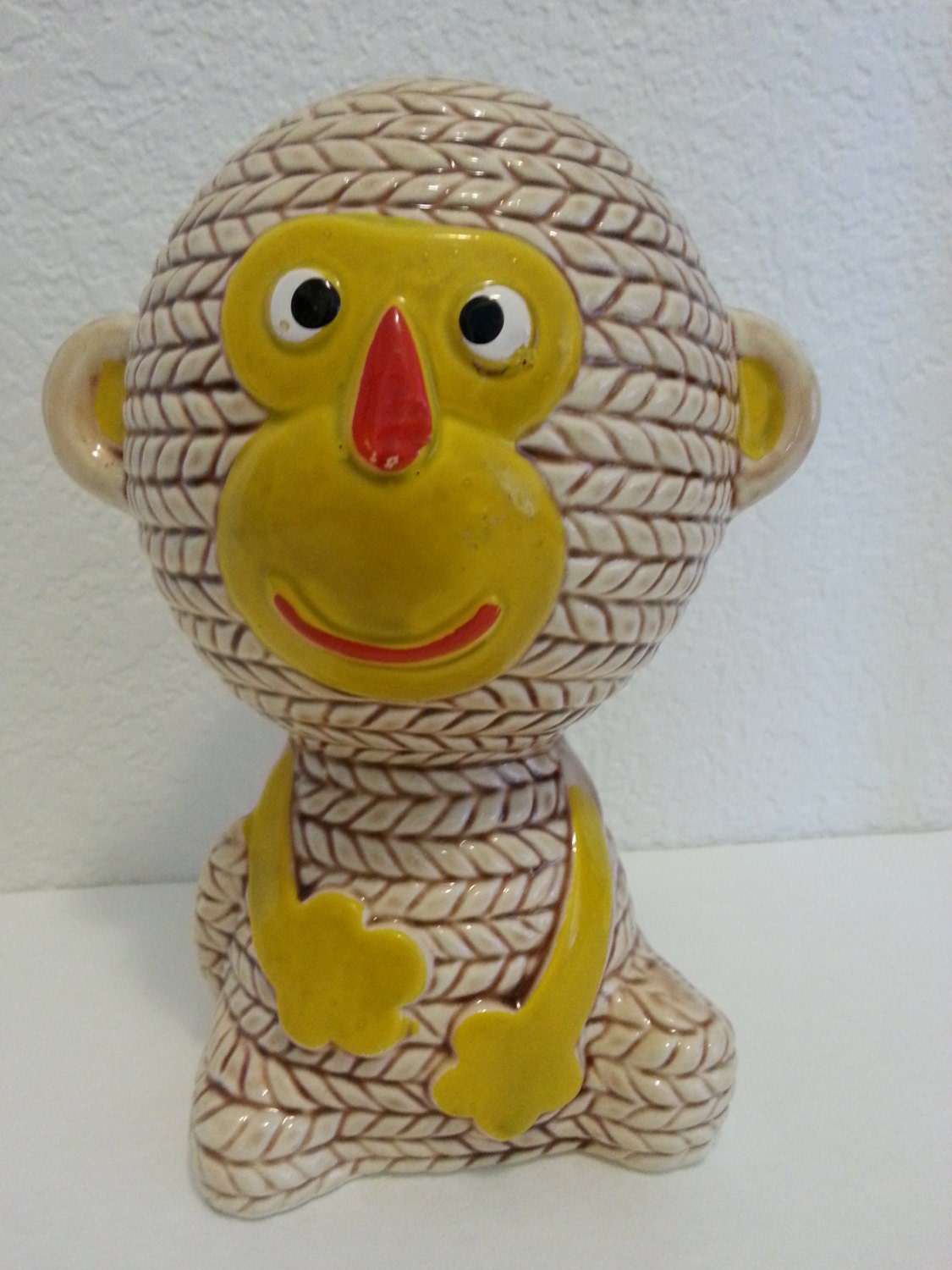 Ceramic Monkey Coin Bank