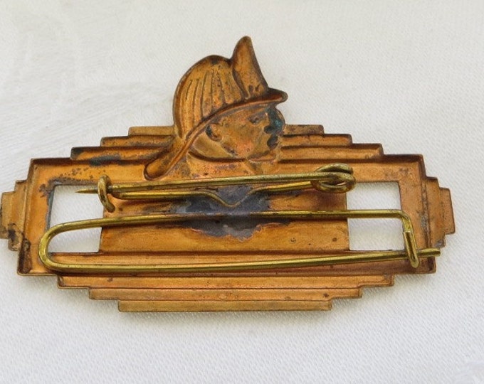 Vintage Firefighter Brooch Fireman First Responder Pin Firefighter Wife Mom Father