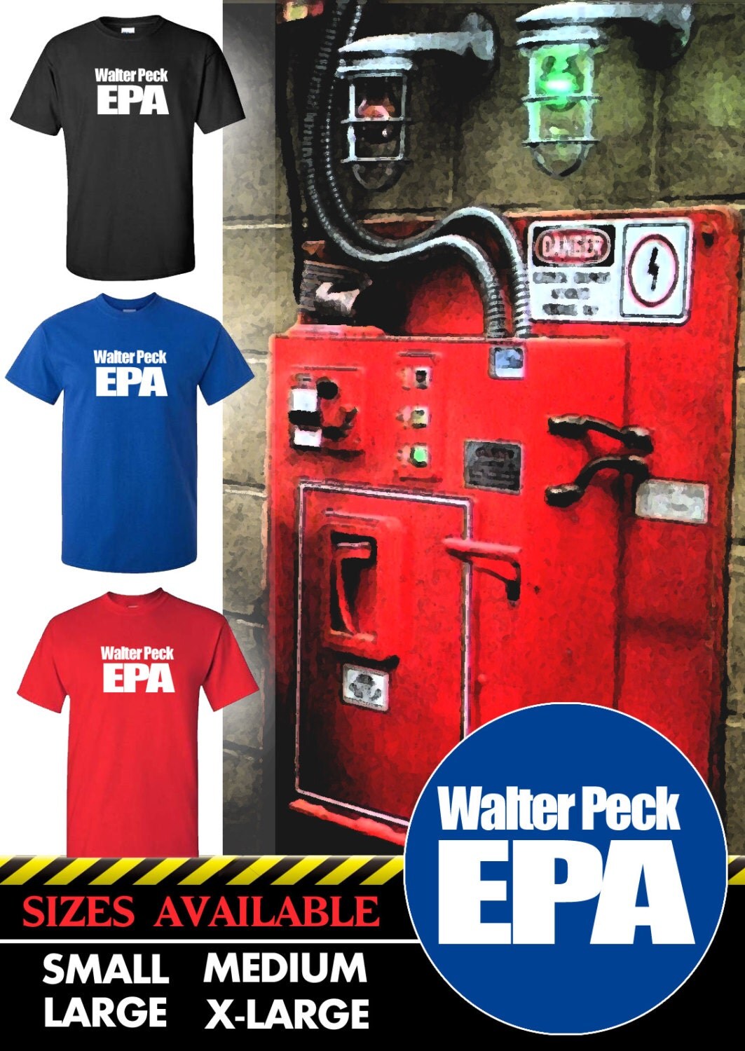 Ghostbusters Walter Peck EPA Graphic TShirt by TemperedVinyl