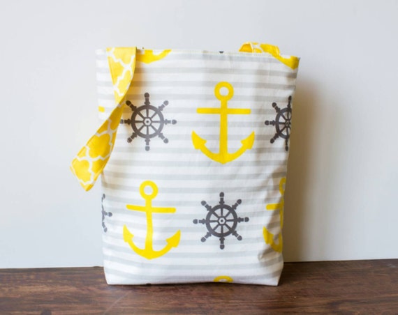 Nautical Anchors Tote Bag Book bag Toddler by StephsCozyCreations