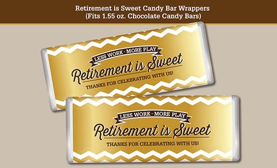 Retirement Candy Bar Wrapper, Printable Digital File, Fits 1.55 oz ...