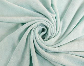 Stretch Jersey with Merino-like Wool Brush Seafoam Pale Hacci Brush Fabric Style 495