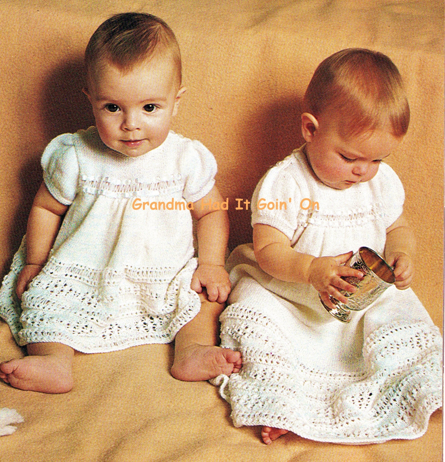 Christening Dress Knitting Pattern Blessing Gown 70s