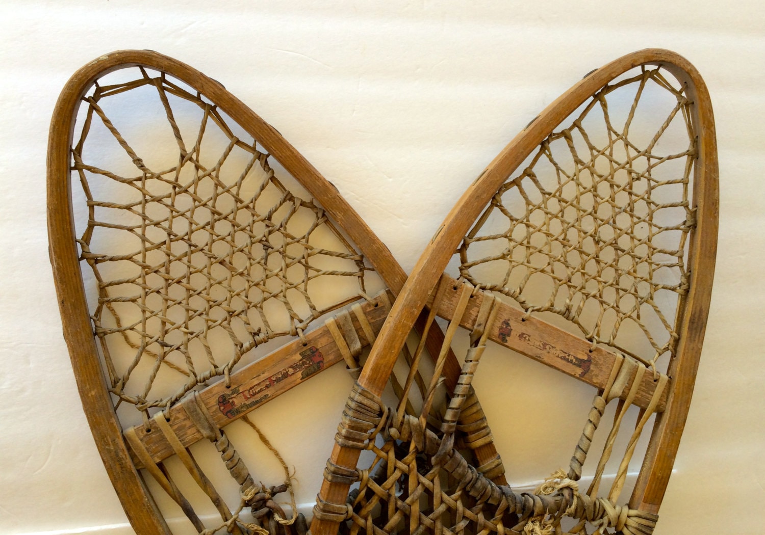 vintage snow shoes wood tubbs antique snowshoes pair vintage