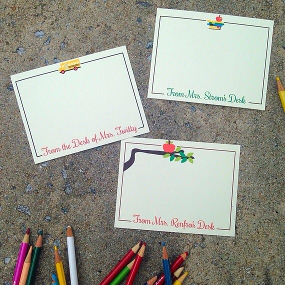 Personalized Stationary Set for Teachers/ 4.25x/ Cardstock