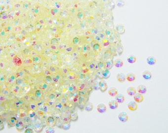 CLEAR AB Jelly 1000 pc 2mm or 3mm or 4mm or 5mm or 200 6mm Flatback Resin Rhinestones ss6/12/16 Kit Nail Art Supplies Craft Embellishments