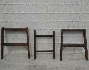 3 Rung Pot Rack using Vintage Ladder Choose a by ARusticGarden