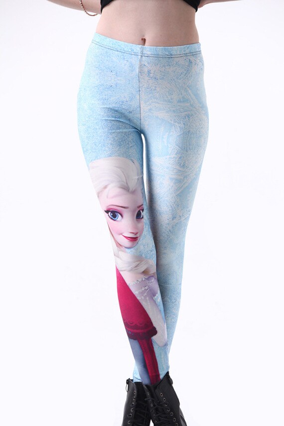 Frozen Elsa Queen Disney Digital Printing Leggings by EcoCorner