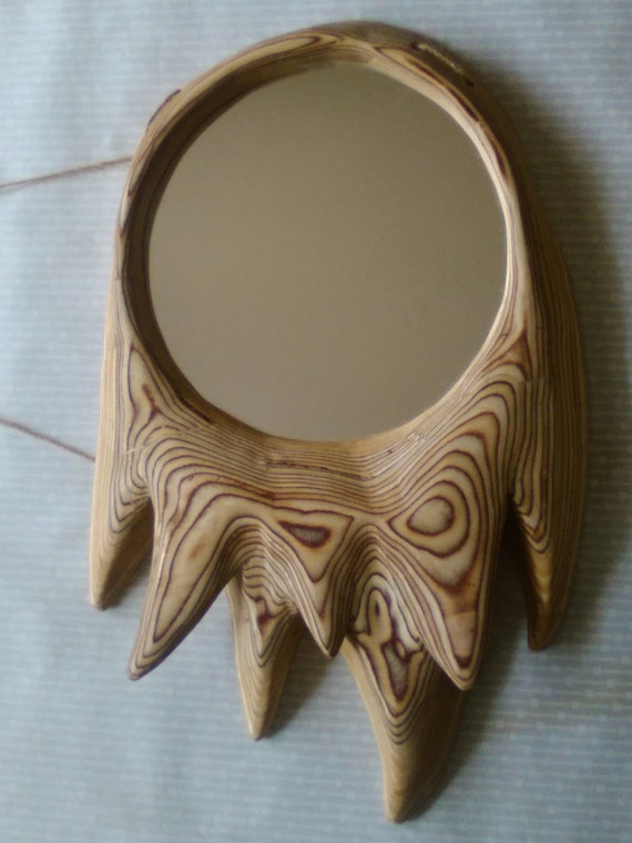 Wood mirror Art deco Comet style hanging mirror Home decor