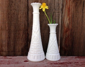 Choose Quantity - Matching Milk Glass Vases - Wedding and Shower Centerpieces - Anchor Hocking Stars and Bars - Customize Your Set
