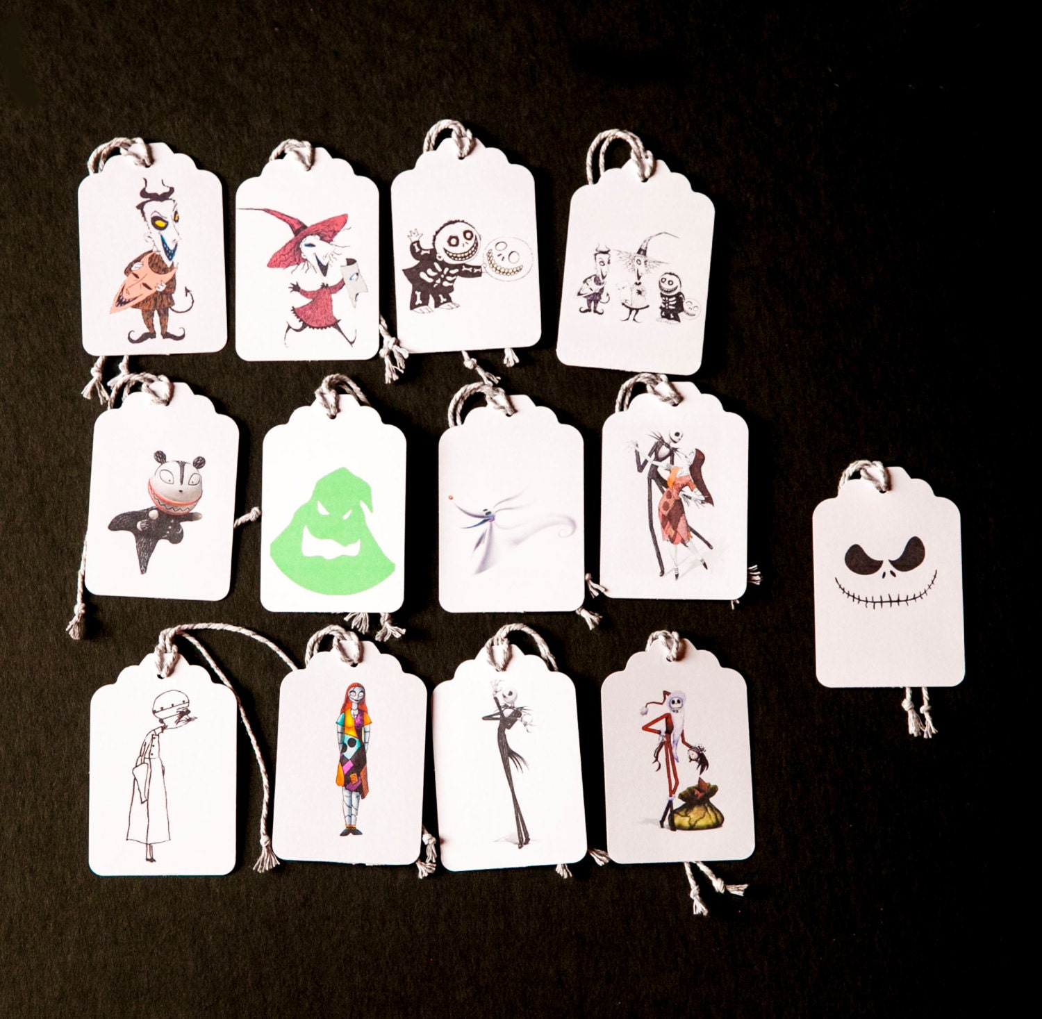 13 Nightmare Before Christmas Gift Tags 3 1/4 x 2 1/8 in.
