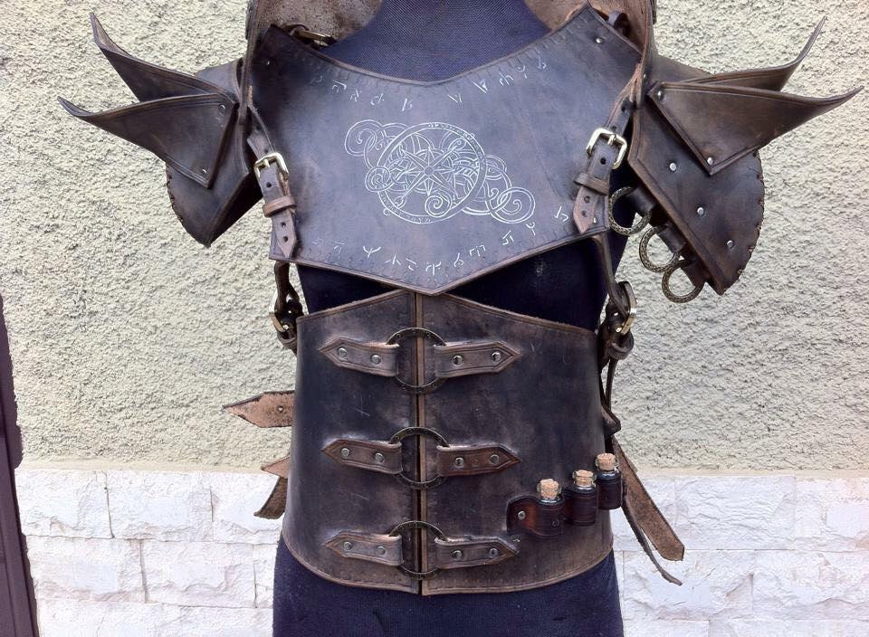 Traveler LEATHER ARMOR COMPLETE Set Reenactment Larp made