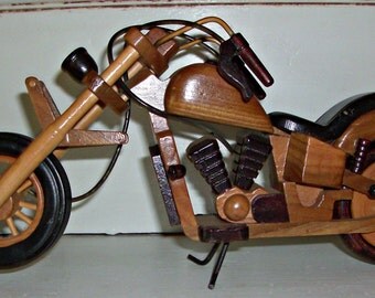 wooden rocking motorcycle