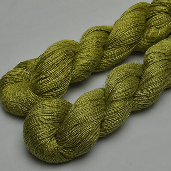 Hand Dyed linen / silk yarnLS / s 11 by yarnandfibre on Etsy