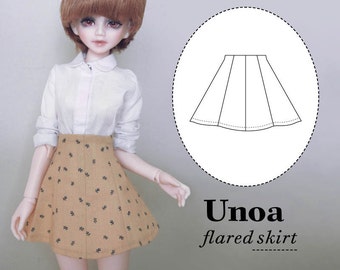 UNOA Minifee Narae Slim MSD BJD Flared Skirt Pattern Digital