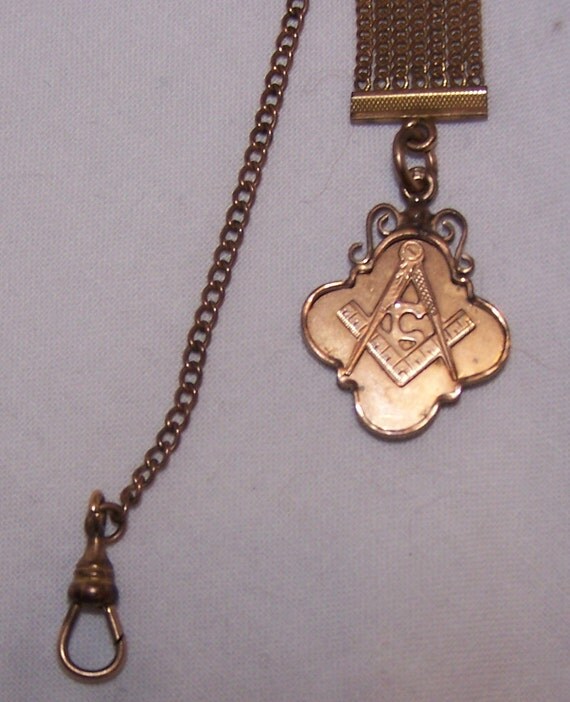 Beautiful Antique Victorian Masonic Watch Fob & Chain