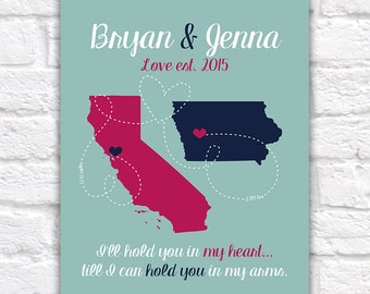 Long Distance Boyfriend Gift for Anniversary, Husband, Fiance, Deployment Military, Girlfriend or Wife, Canvas Wall Art Marines Navy