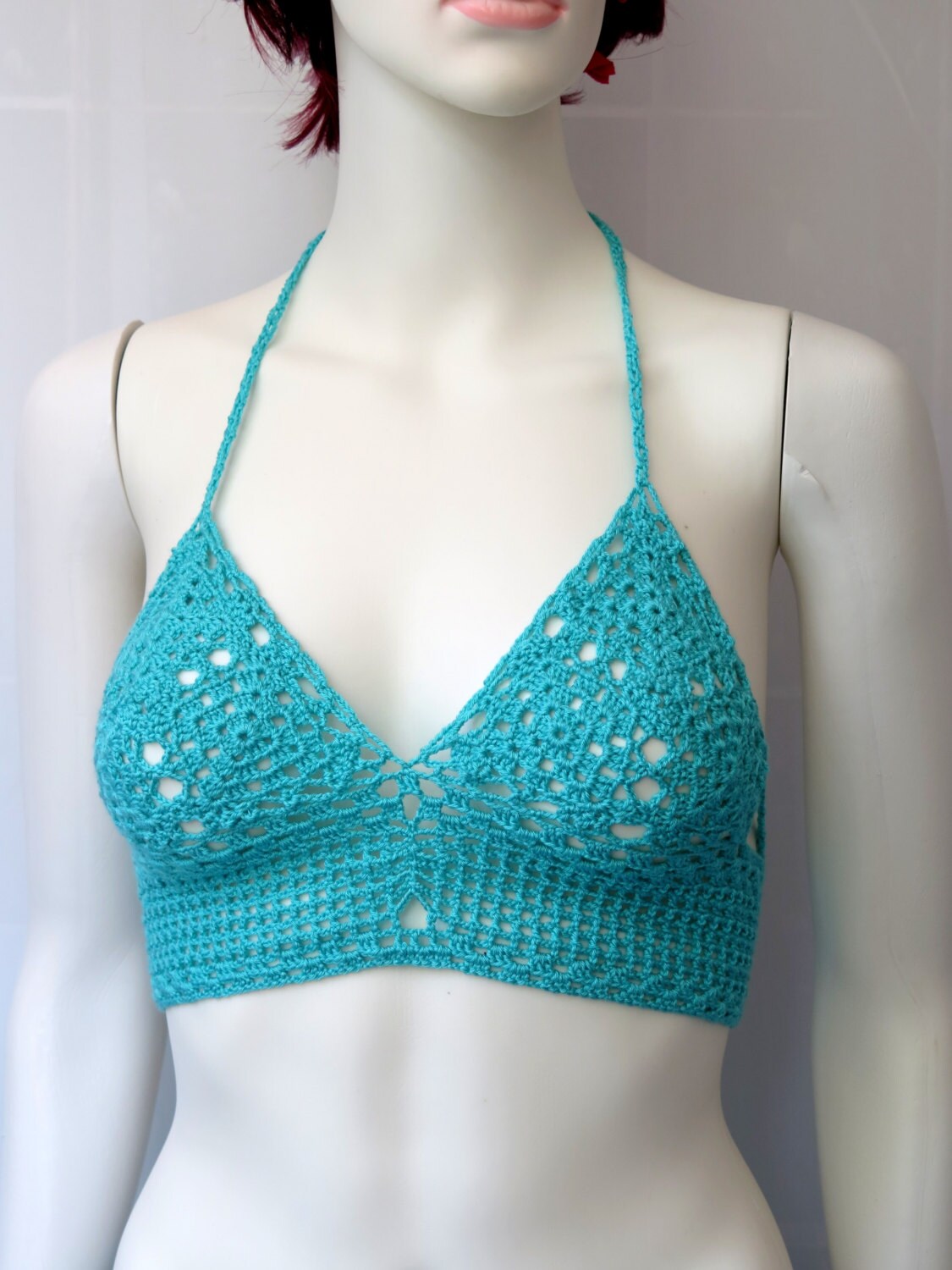 Crochet Halter Bikini Top Crochet Swimwear Swimsuit Bikini 