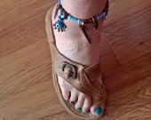Bridal, Oriental, Leg Jewelry, Foot Thongs,Yoga ,Glass Beads,Sandals,