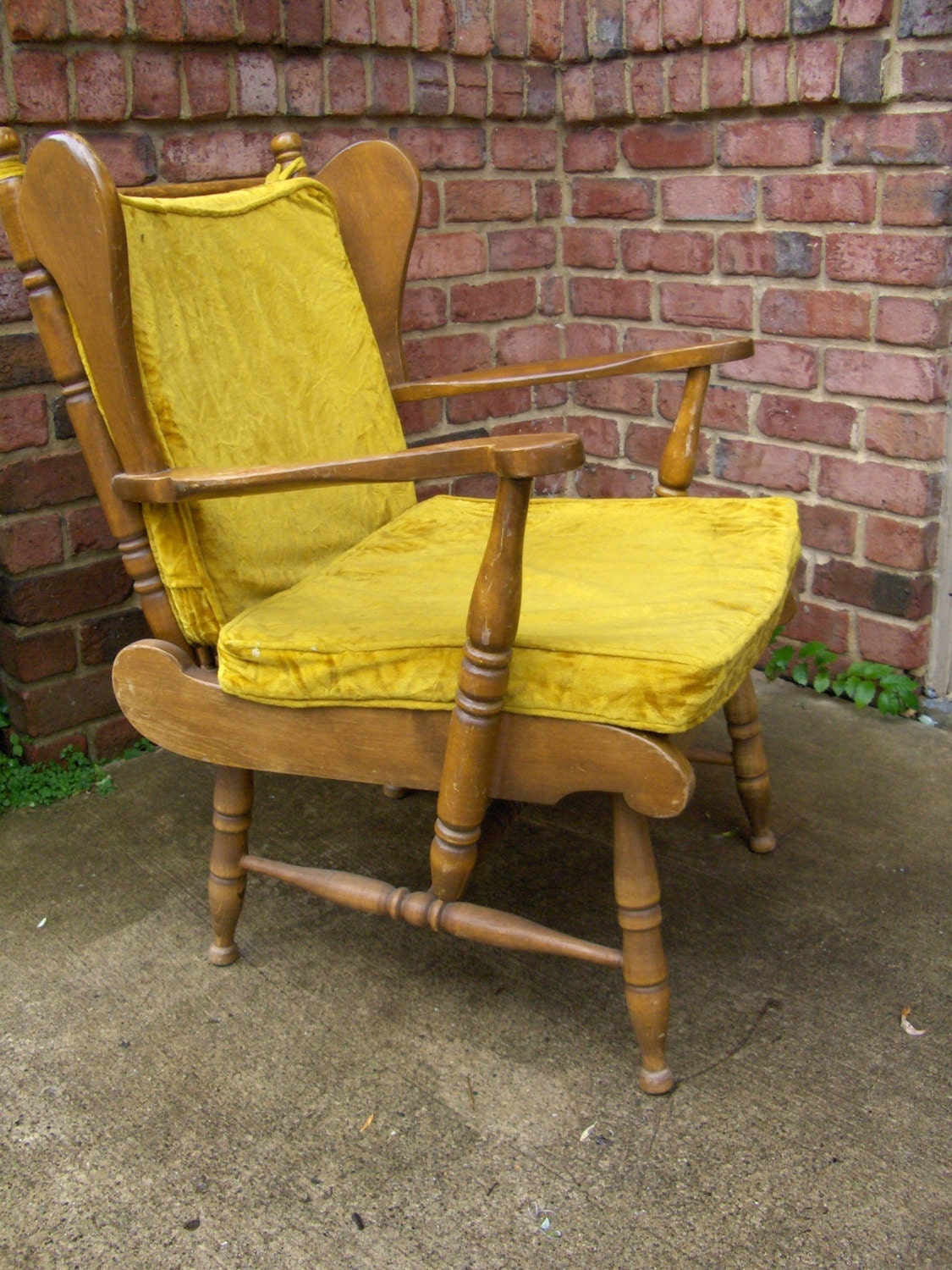 Chair vintage American maple wood wing back chair armchair lounge chair