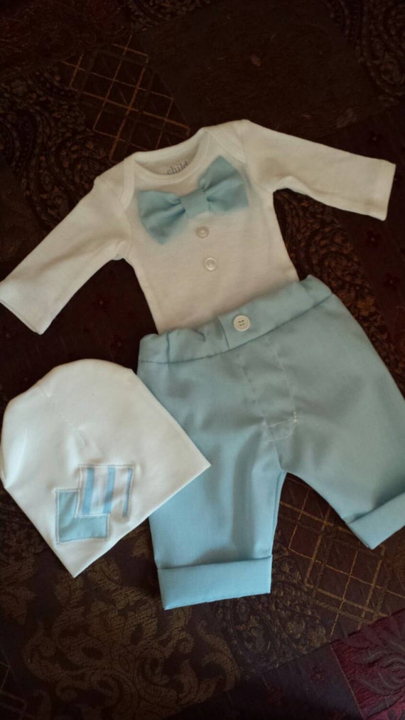3 PIECES outfit . Newborn boy .Take home outfit