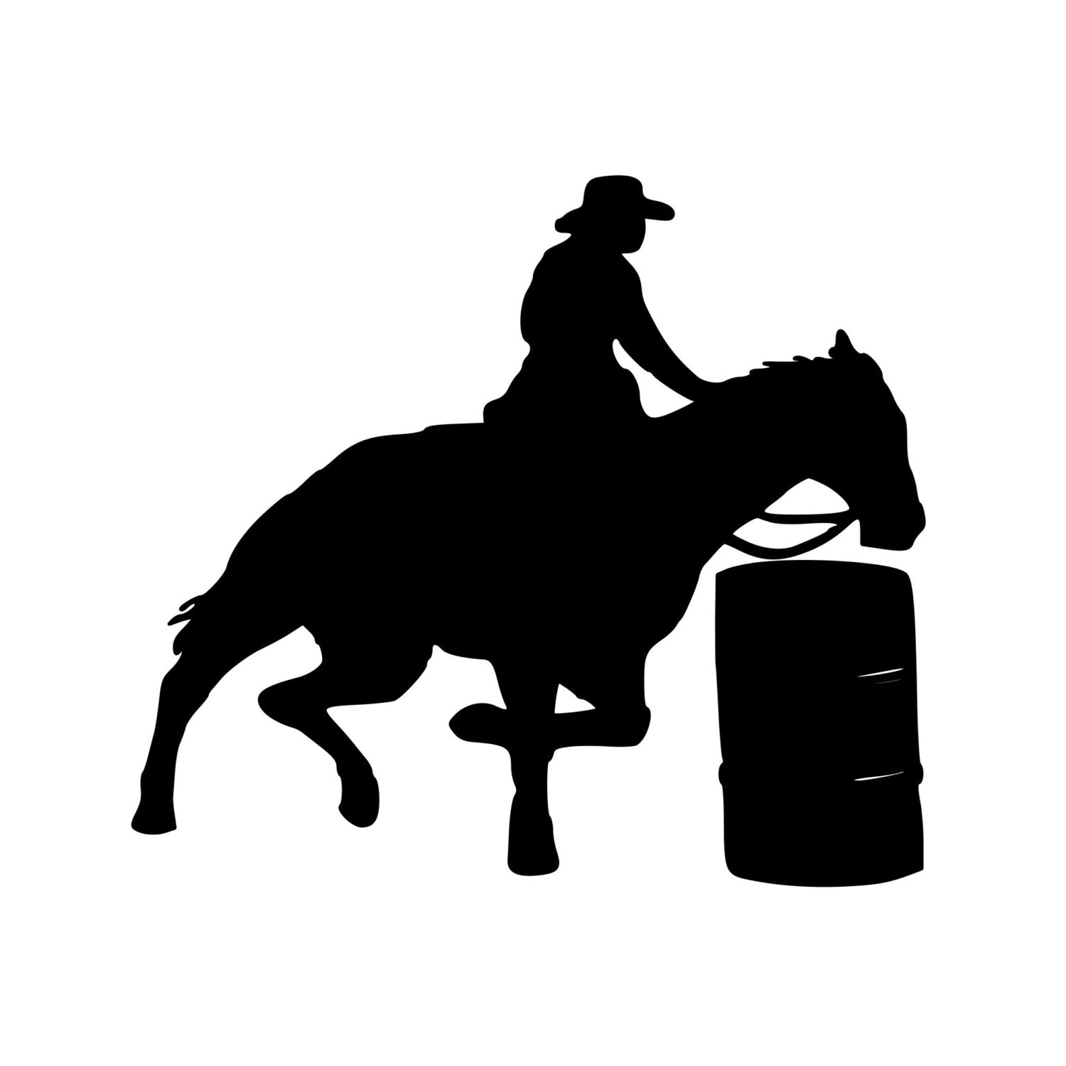 Barrel Racing Cowgirl Cowboy on Horse Rodeo Vinyl Decal