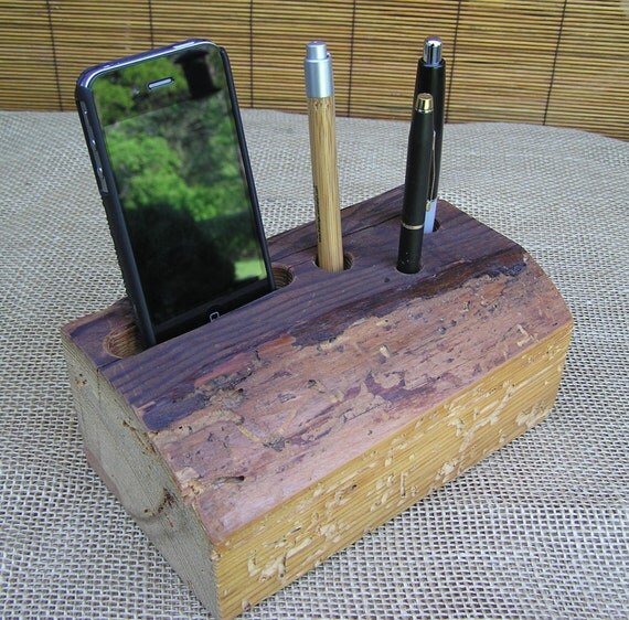 Items similar to Rustic Desk Organizer, Reclaimed Wood ...
