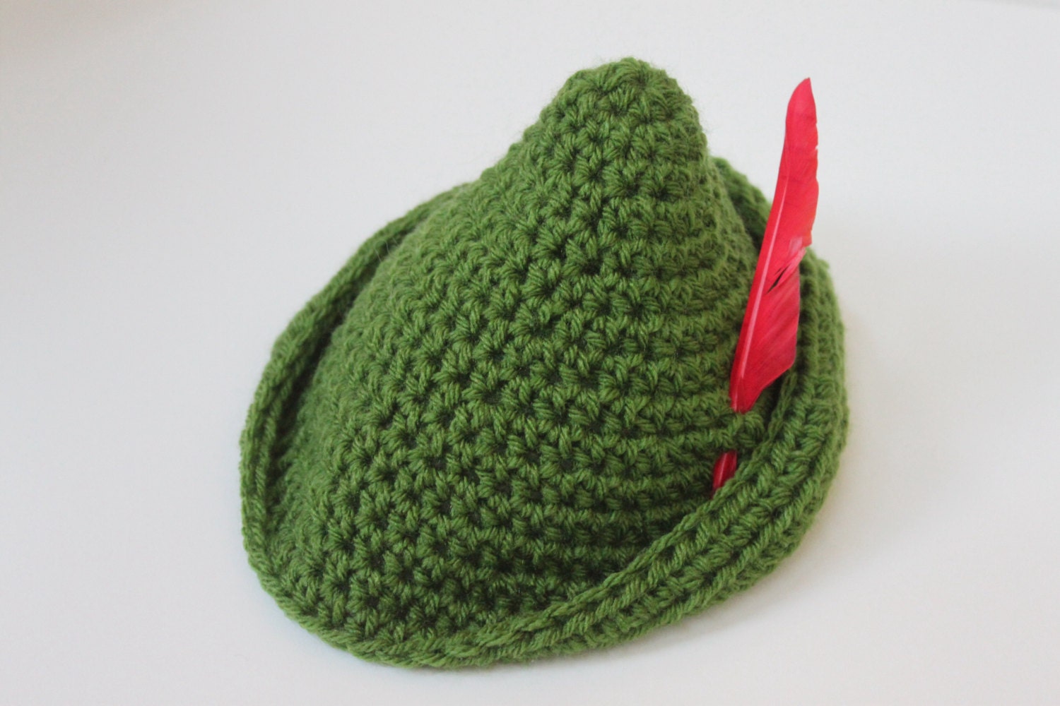  Peter Pan Hat Robin Hood Hat Pointed Elf Hat with Feather