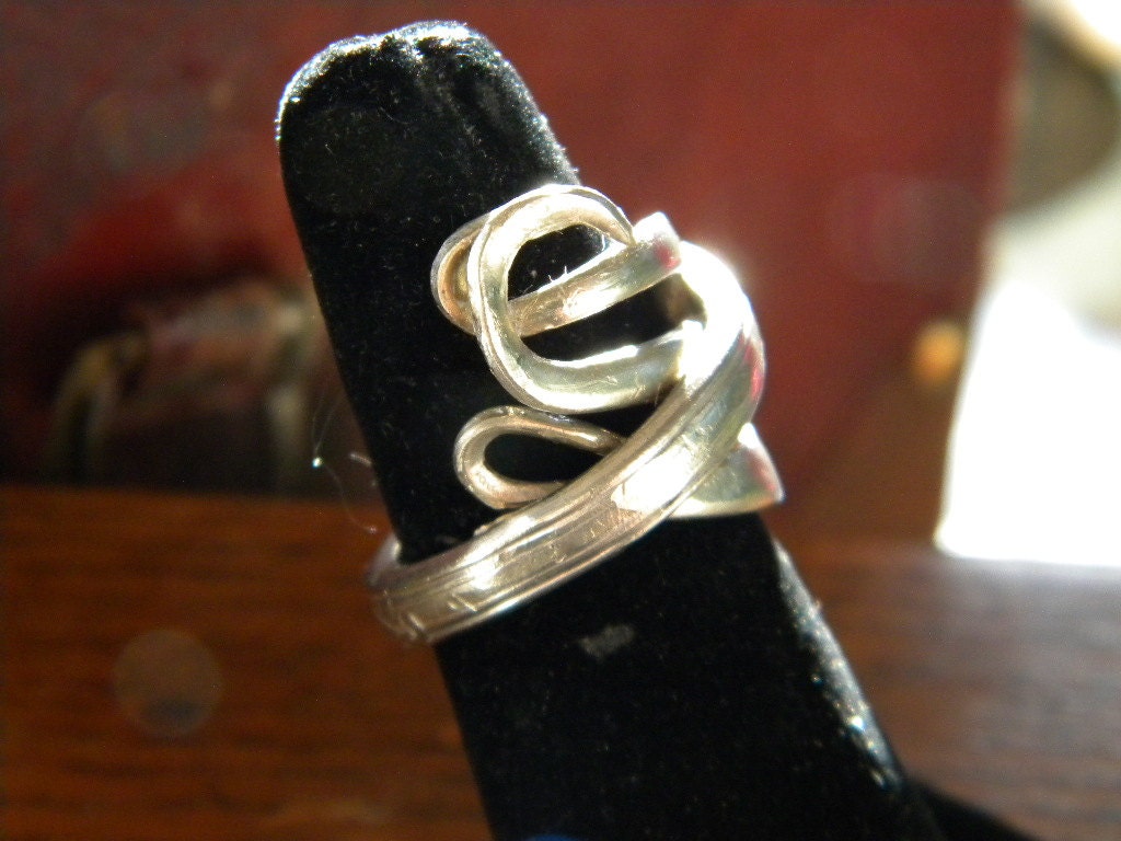 Antique Repurposed Upcycled Silver Fork Ring