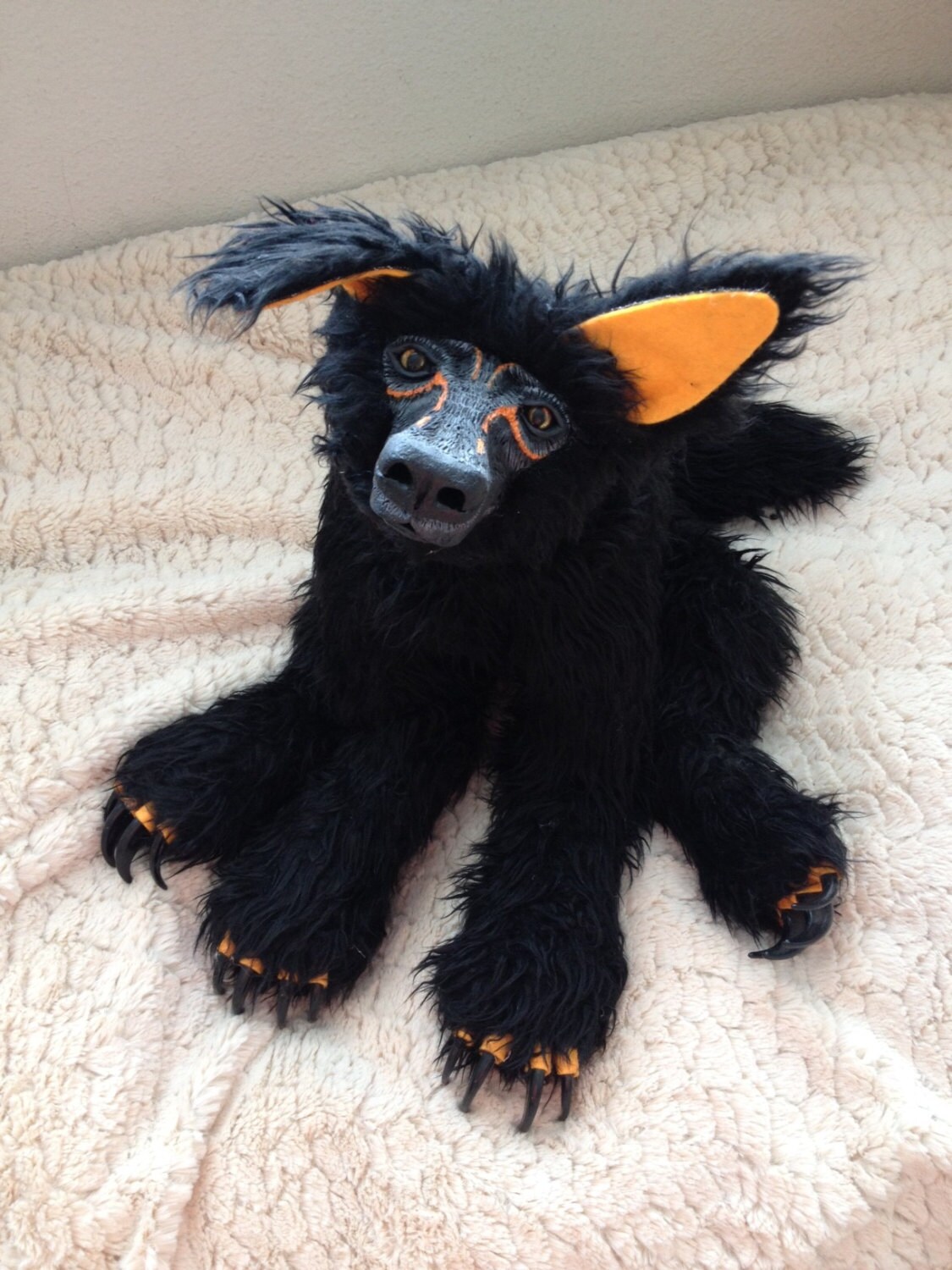 black wolf plush toy