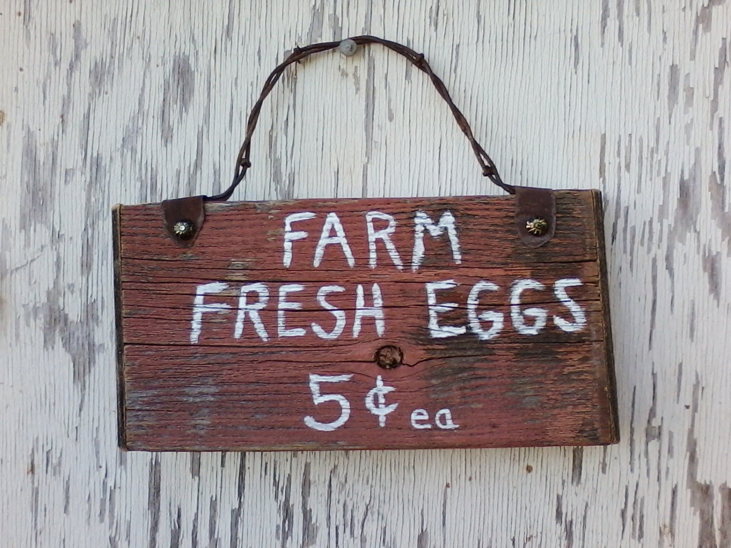 Rustic Reclaimed Wood Farm Fresh Eggs Sign. by BitsoftheWest