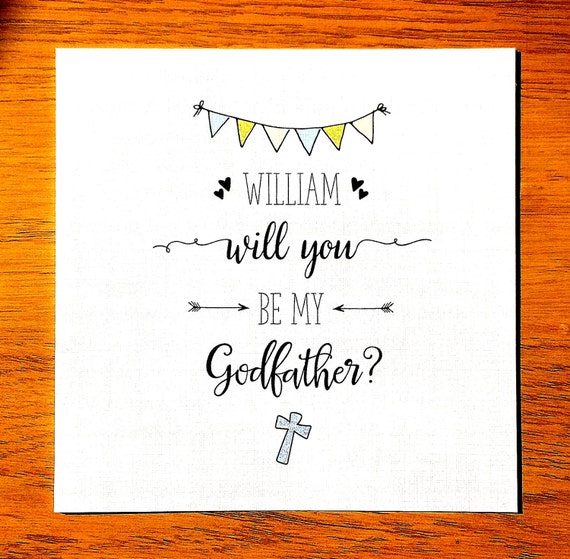 Personalised Will You Be My Godfather Card by LittleMushroomCards
