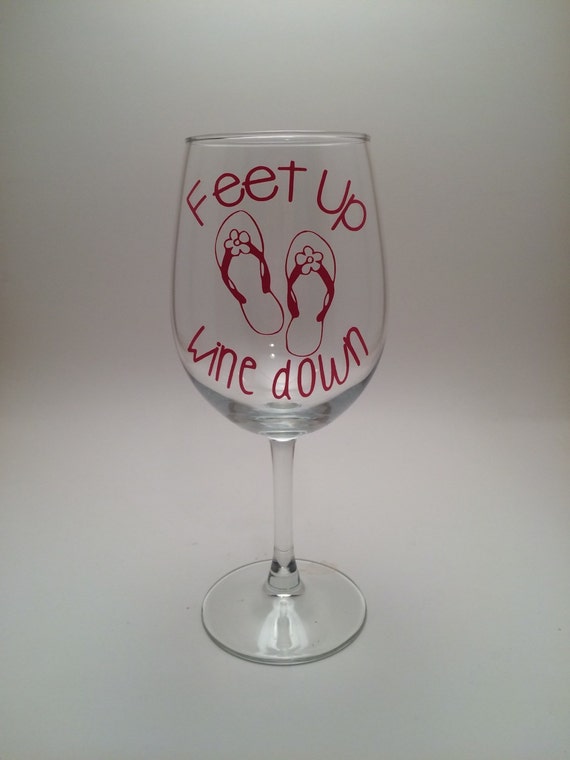 Beach Wine Glass Feet up Wine down Flip Flop Sandal Wine