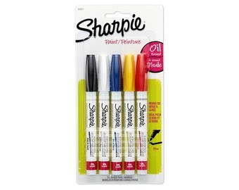 classic Sharpie 37371PP Oil-Based Fine Point Paint Marker, Assorted Colors, 5-Pack