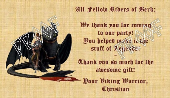 Items similar to How To Train Your Dragon - Thank You Cards on Etsy