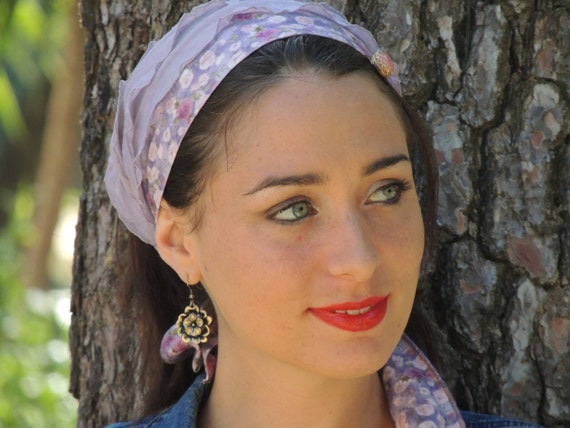 hair bandana silk ,Bandana,tichel,Hair Lovely Snood, Headband Head Purple Soft Scarf