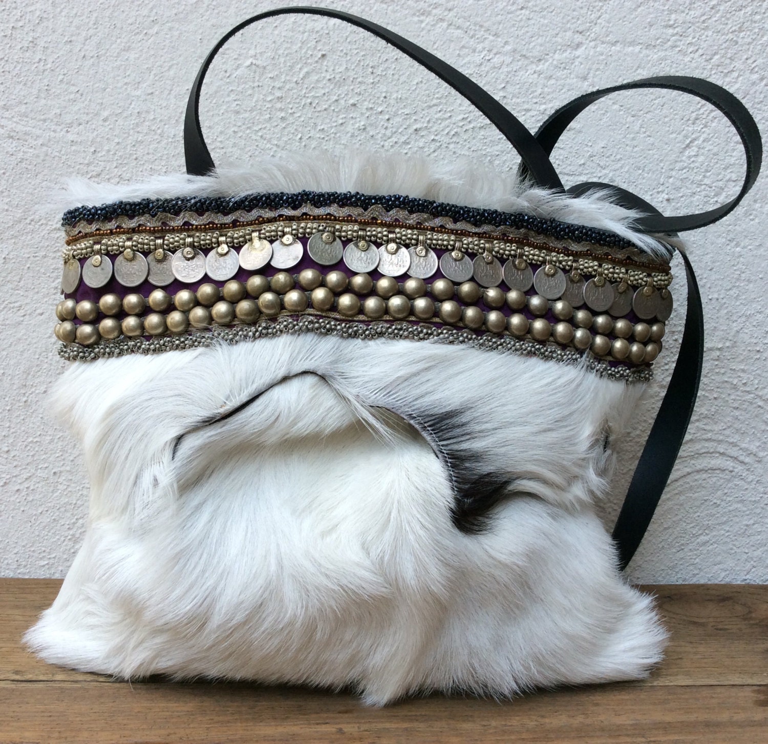 Bag of goat skin reserved listing for E. by KussenvanPaula on Etsy