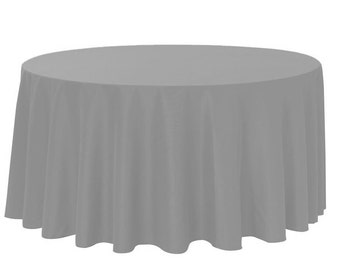 YourChairCovers - 120 Inch Round Polyester Tablecloth Gray | Wedding Tablecloth
