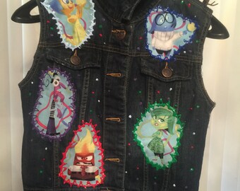 Inside Out inspired denim vest