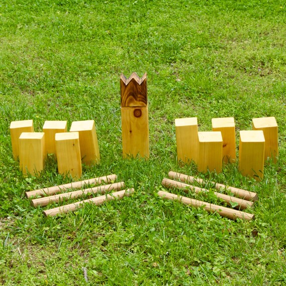Handmade Kubb Game