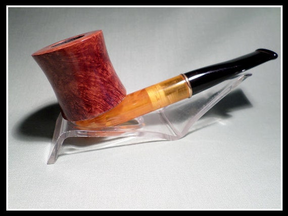 Briar Pipe - Stanwell New Old Stock Stanwell Harlekin Amber Hued Poker Modular Pipe with Great Grain