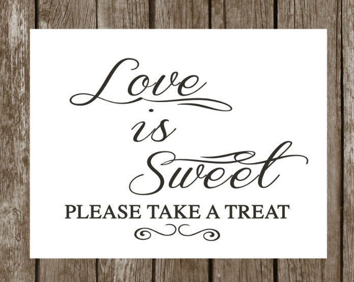 Love is sweet Please take a treat Signage-8x10 Printable sign