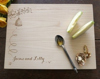 The Beekeeper's Daughter Getting Married Custom Cutting Board Wedding Present Bridal Shower Gift Honey Cheeseboard Kitchen Decor
