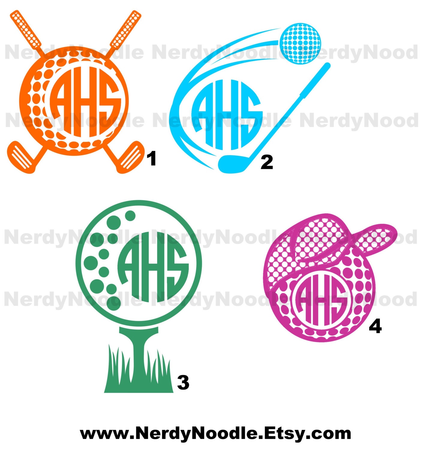 Download Golf Monogram Decal Vinyl Car Window Sticker 5 inch by NerdyNoodle