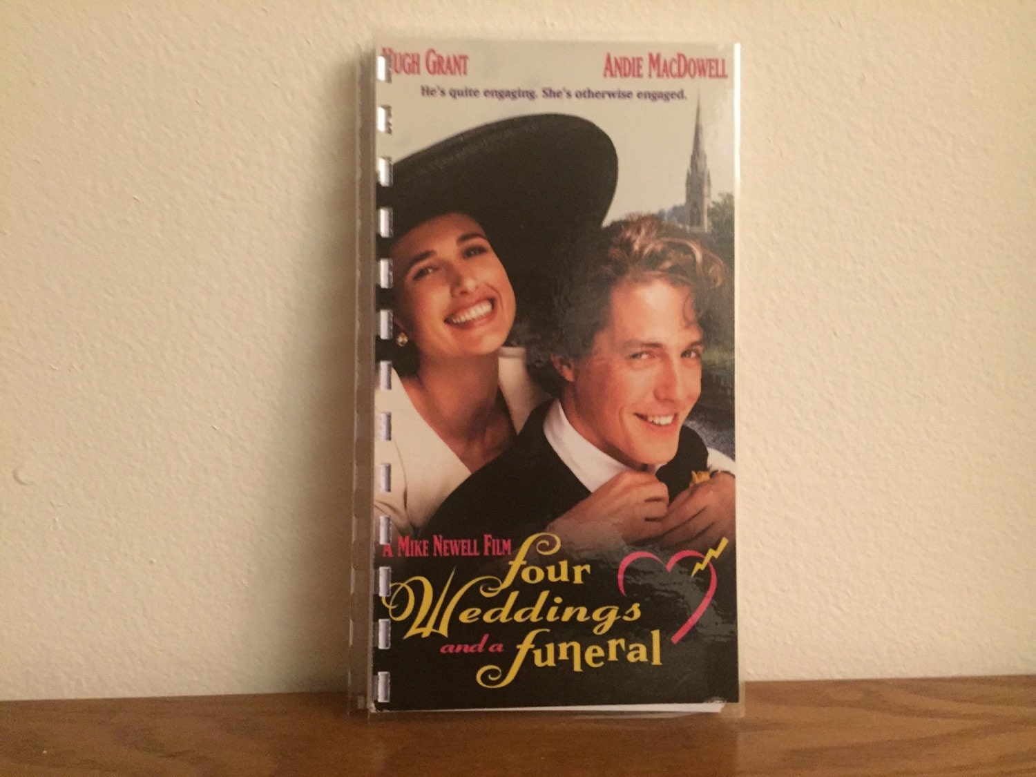 Four Weddings and a Funeral Upcycled VHS Notebook by CarleysMedia